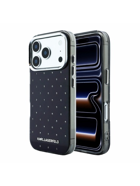 Karl Lagerfeld Karl Lagerfeld IML Rhinestones Allover Magsafe Заден калъф за iPhone 18 Pro Black