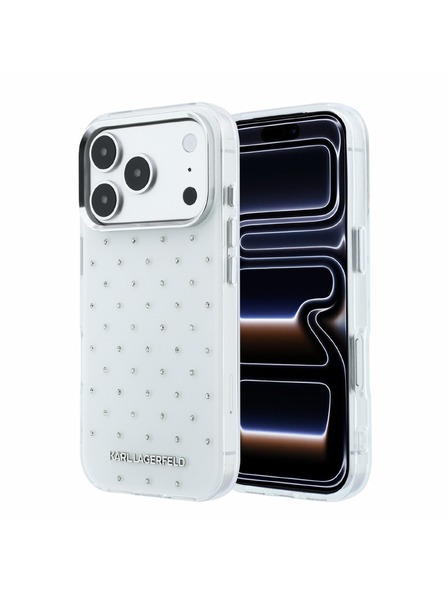 Karl Lagerfeld Karl Lagerfeld IML Rhinestones Allover Magsafe Заден калъф за iPhone 18 Pro White