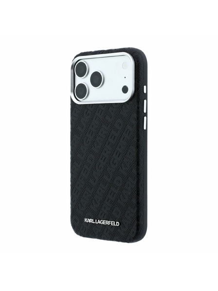 Karl Lagerfeld Karl Lagerfeld PU Grained Allover Semi Wrap Magsafe Задна корица за iPhone 18 Pro Black