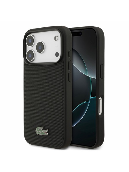 Lacoste Lacoste PVC Iconic Petit Pique Metal Logo MagSafe Задна корица за iPhone 18 Pro Black