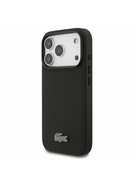 Lacoste Lacoste PVC Iconic Petit Pique Metal Logo MagSafe Задна корица за iPhone 18 Pro Black