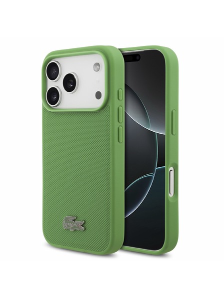 Lacoste Lacoste PVC Iconic Petit Pique Metal Logo MagSafe Задна корица за iPhone 18 Pro Estragon