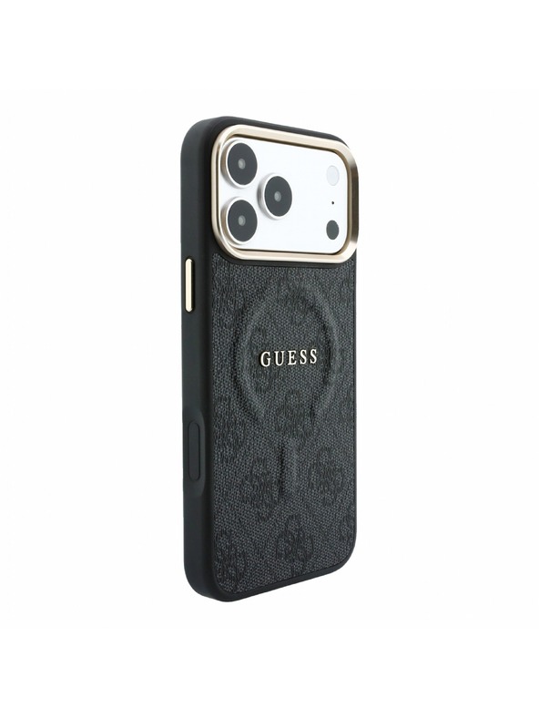 Guess Guess PU Leather 4G Gold Frame Embossed MagSafe Задна корица за iPhone 18 Pro Max Black