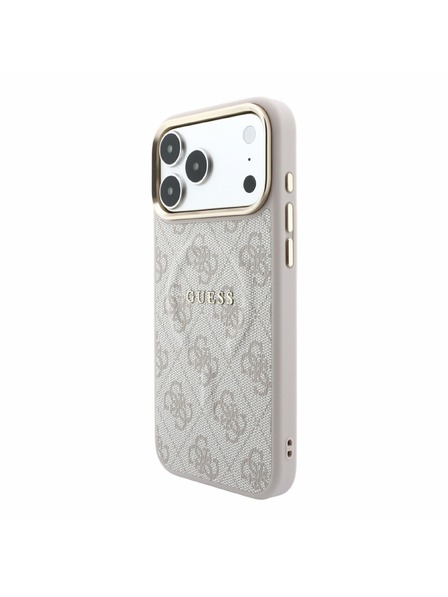 Guess Guess PU Leather 4G Gold Frame Embossed MagSafe Задна корица за iPhone 18 Pro Max Pink