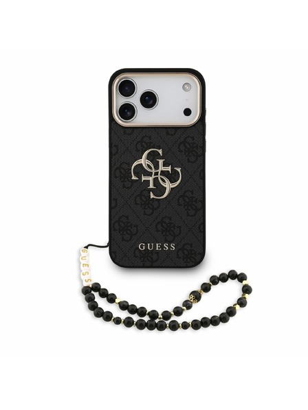 Guess Guess PU 4G Metal Logo Лента Задна корица за iPhone 18 Pro Max Black