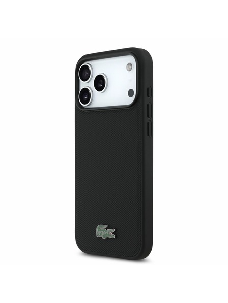 Lacoste Lacoste PVC Iconic Petit Pique Metal Logo MagSafe Задна корица за iPhone 18 Pro Max Black