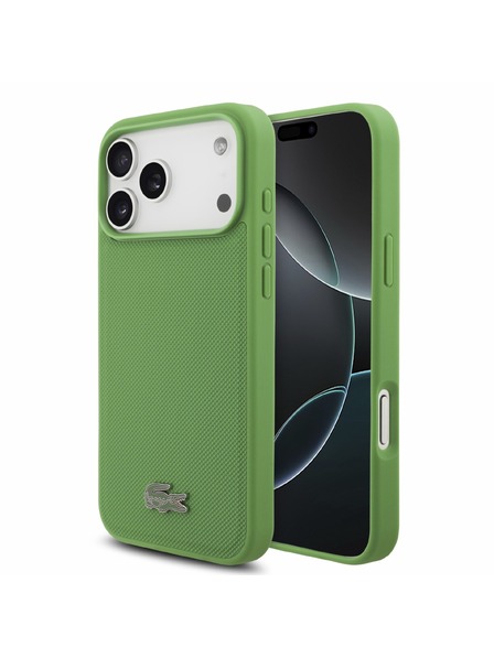Lacoste Lacoste PVC Iconic Petit Pique Metal Logo MagSafe Задна корица за iPhone 18 Pro Max Estragon