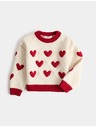 Marks & Spencer Пуловер с плетен сърдечен модел (2–8 години) Marks & Spencer кремава