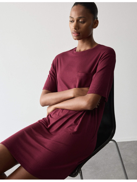 Marks & Spencer Къса нощна риза с висок процент модал Marks & Spencer червена