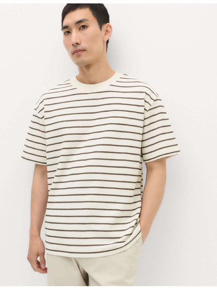 Marks & Spencer Breton тениска с текстура и високо съдържание на памук Marks & Spencer кафяв