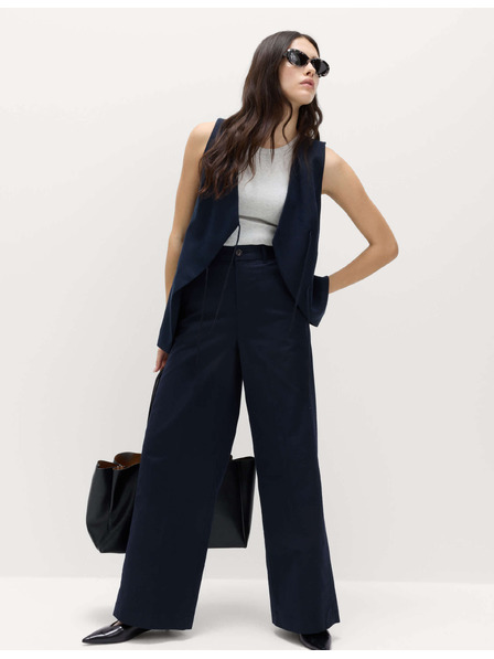 Marks & Spencer Chino панталони със широки крачоли и високо съдържание на памук Marks & Spencer морско синьо