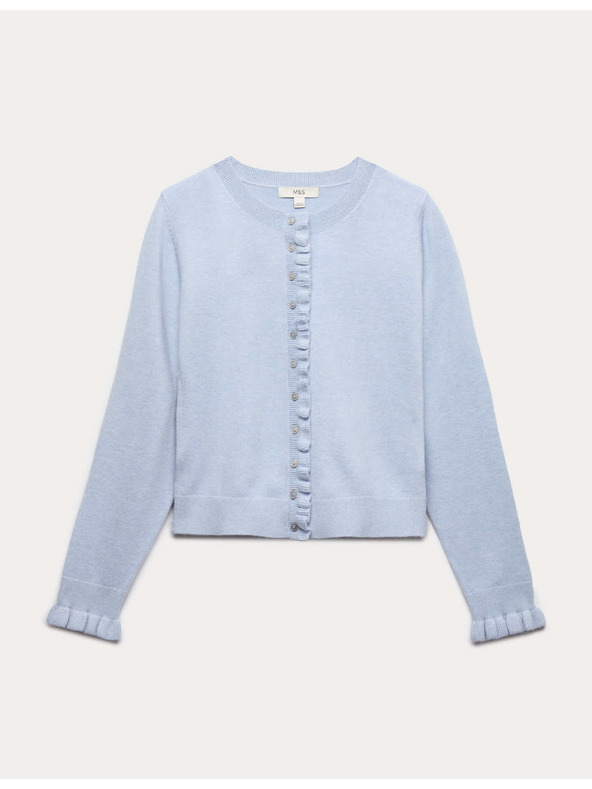 Marks & Spencer Кардиган от въздушна прежда и тесен крой Marks & Spencer син