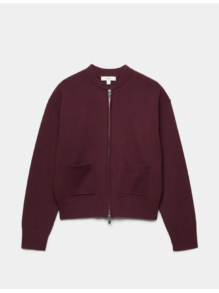 Marks & Spencer Плетен бомбер кардиган на цип Marks & Spencer червен