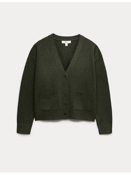 Marks & Spencer Rozpinací кардиган от въздушна прежда с V деколте Marks & Spencer зелен