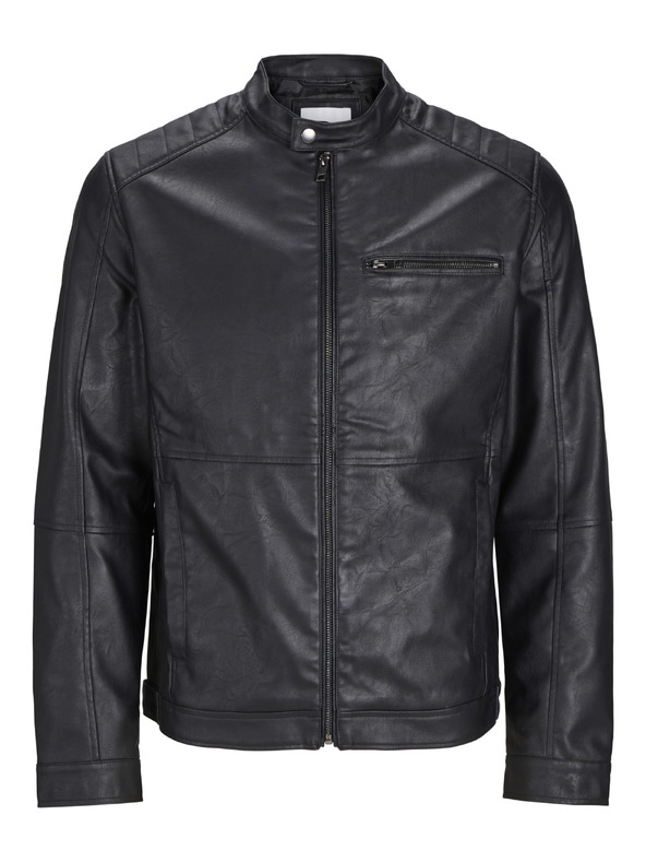 Jack & Jones JJEDYLAN черна мъжка кожена яке