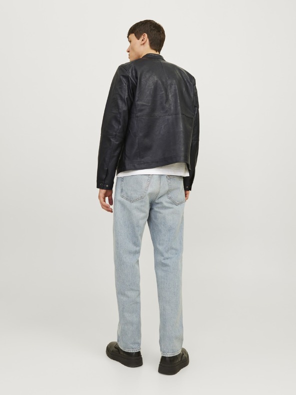 Jack & Jones JJEDYLAN черна мъжка кожена яке