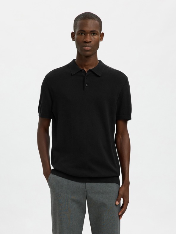 SELECTED Мъжко polo тениска SELECTED черна