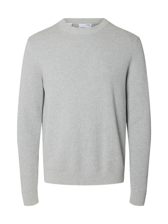 SELECTED Мъжки структуриран пуловер light grey
