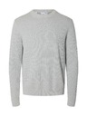 SELECTED Мъжки структуриран пуловер light grey
