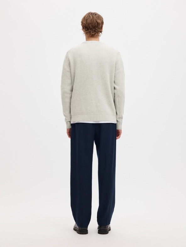 SELECTED Мъжки структуриран пуловер light grey