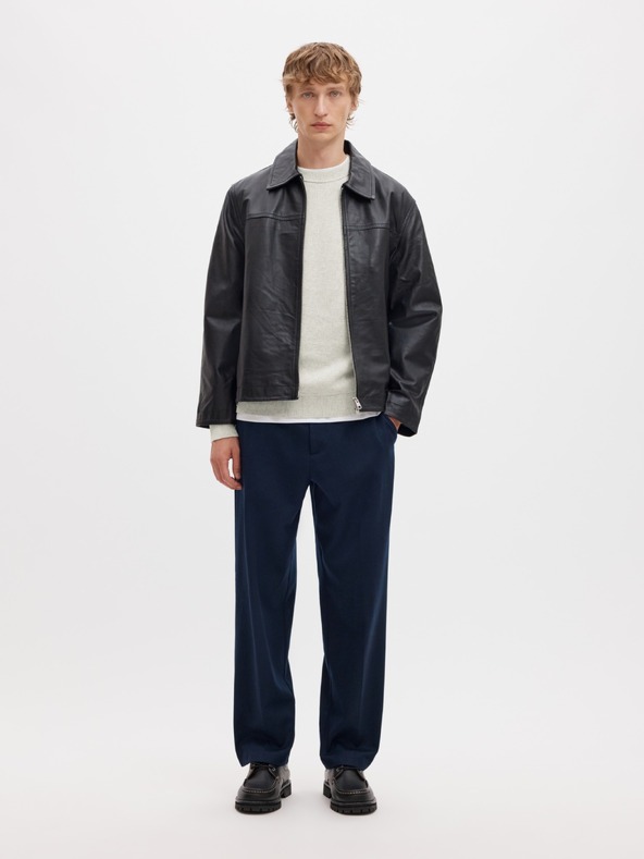 SELECTED Мъжки структуриран пуловер light grey