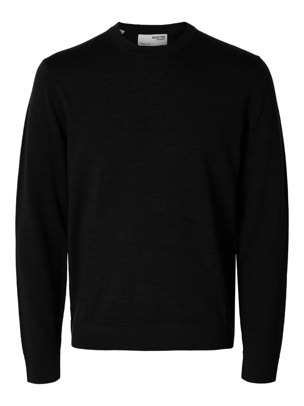 SELECTED Мъжки merino пуловер черен