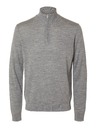 SELECTED Мъжки пуловер със цип у врата grey melange