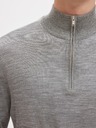 SELECTED Мъжки пуловер със цип у врата grey melange