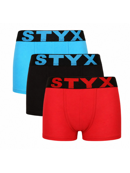 Styx Комплект три - детски боксерки Styx спортна гума многоцветни