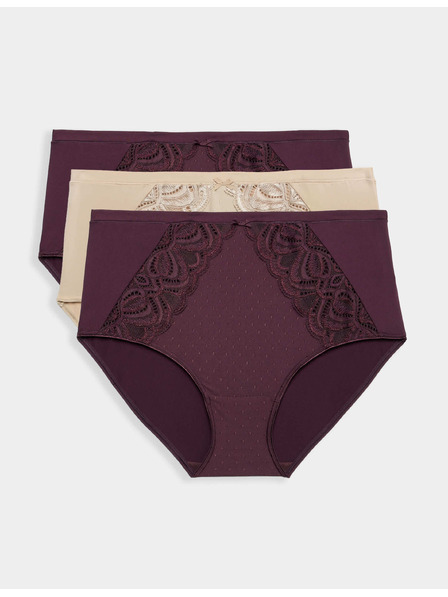 Marks & Spencer Тръбни деникули Amelia с дантела, 3 броя Marks & Spencer лилави