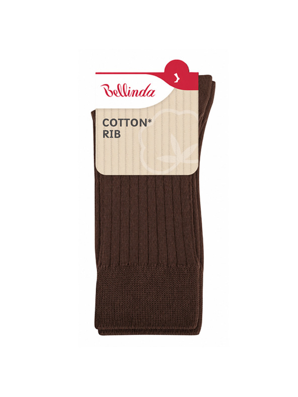 Bellinda COTTON RIB SOCKS - Дамски памучни чорапи - кафяв