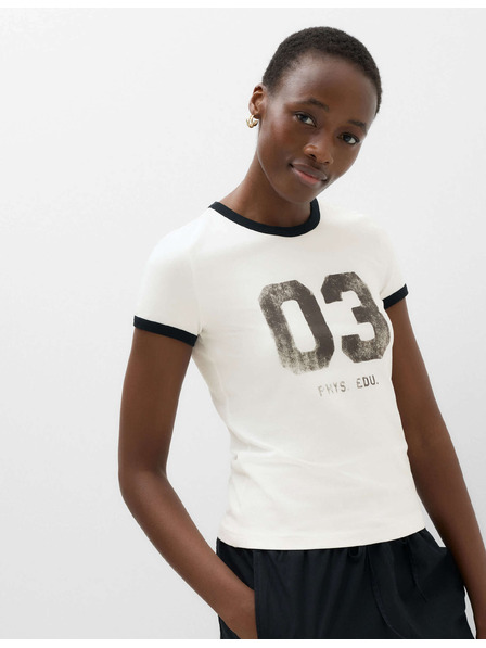 Marks & Spencer Тениска с графика и висок процент памук Marks & Spencer кремава