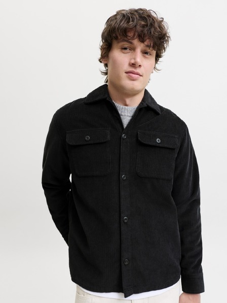 Jack & Jones Велветна риза черна