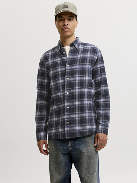 Jack & Jones Фланелена карирана мъжка риза тъмносиня