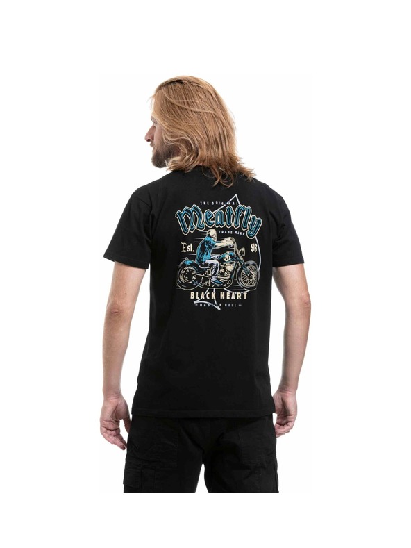 Meatfly Мъжка тениска Meatfly Black Heart Skull Black