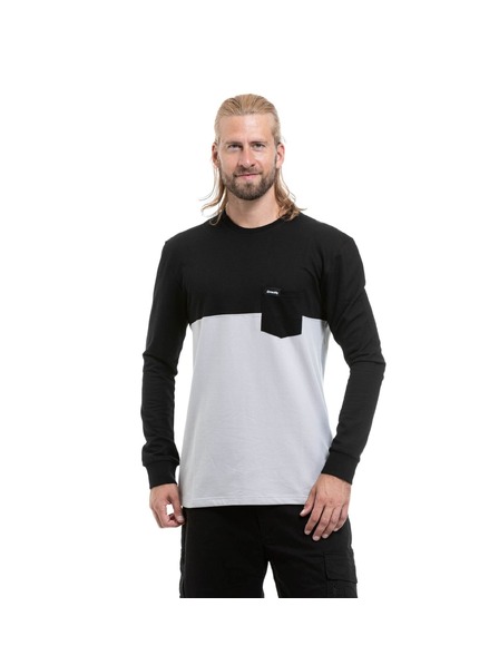 Meatfly Мъжка тениска с дълъг ръкав Meatfly Harvey Black / Quiet Gray