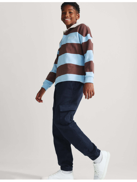 Marks & Spencer Еластични джобни панталони с висок хлопков дял (6–16 години) Marks & Spencer морско синьо