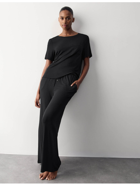 Marks & Spencer Пижамни панталони с висок модален дял и широки крачола Marks & Spencer черен