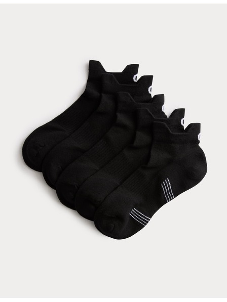 Marks & Spencer Пружинни къси спортни чорапи Trainer Liners™ с технология Cool & Fresh™, пакет от 5 чифта Marks & Spencer черна