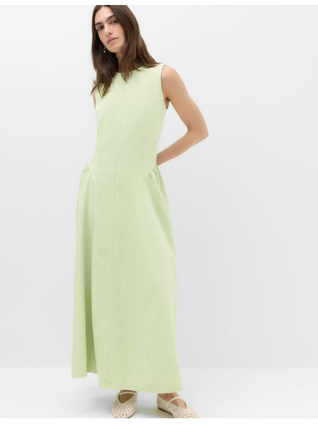 Marks & Spencer Деним макси рокля със спуснат пояс Marks & Spencer зелена